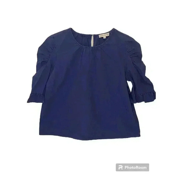 Ladies New Anthropologie Moon River Size Small Puff Sleeve Blue Violet Blouse - Picture 1 of 4